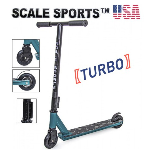 Трюковый самокат Scale Sports Turbo бирюзовый