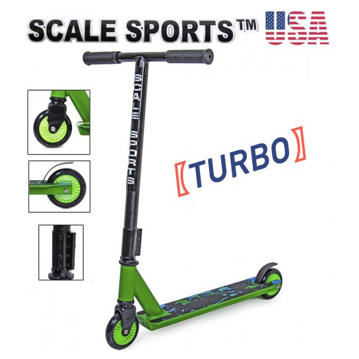 Трюковый самокат Scale Sports Turbo зеленый